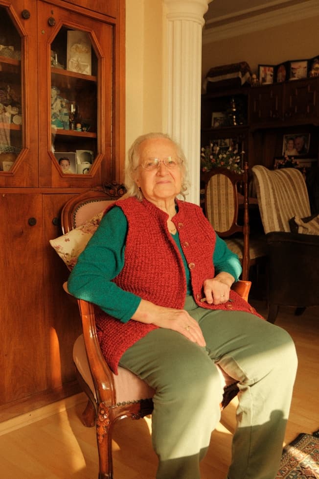 Older homeowner relaxing at home